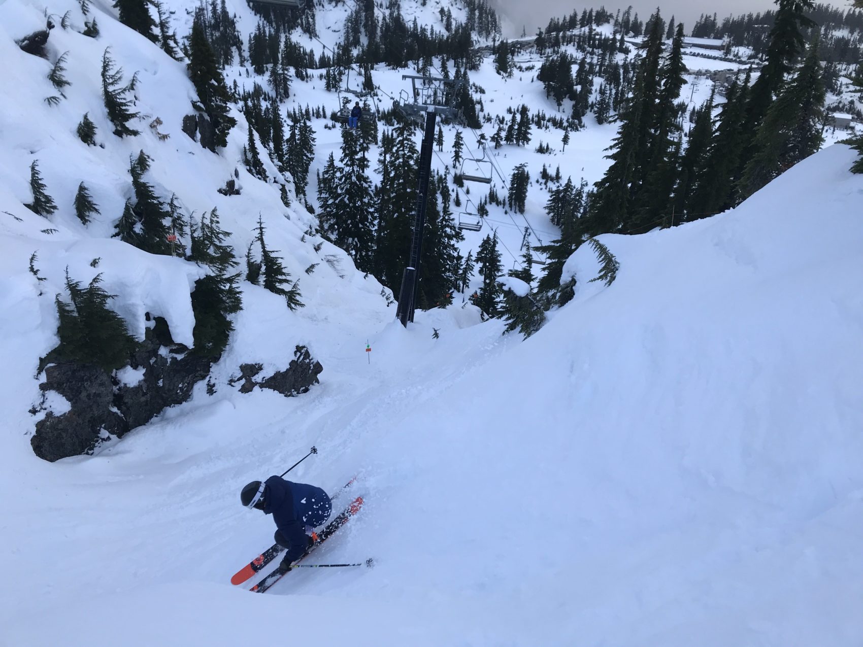 Skiing Turns The Chute mt Baker