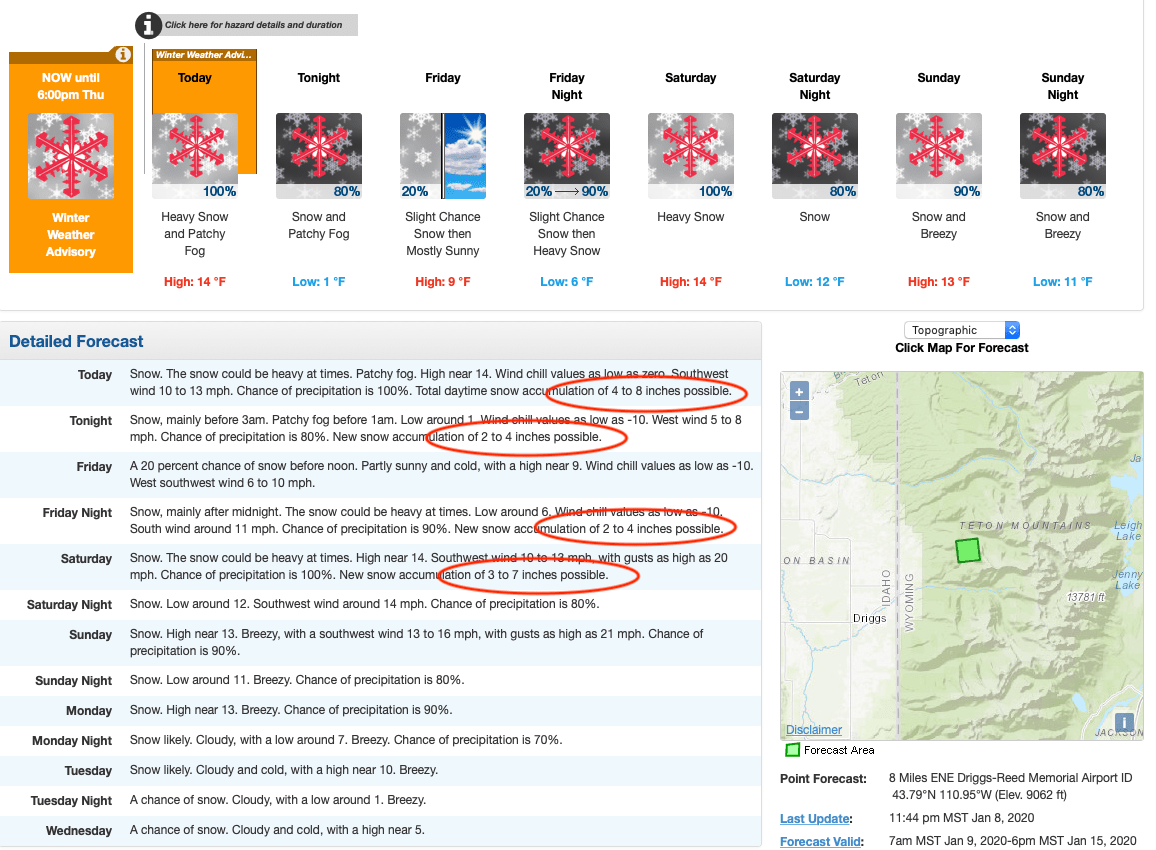 forecast, Wyoming,