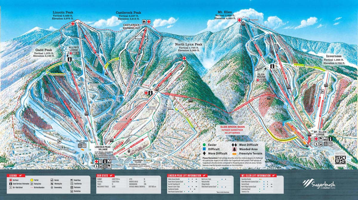 sugarbush, trail map, Vermont 