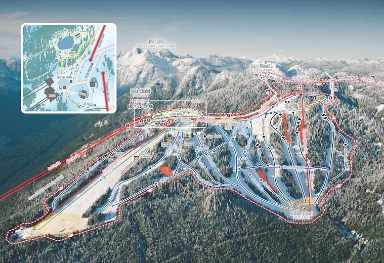 Grouse Mountain has night skiing on almost half of its runs.