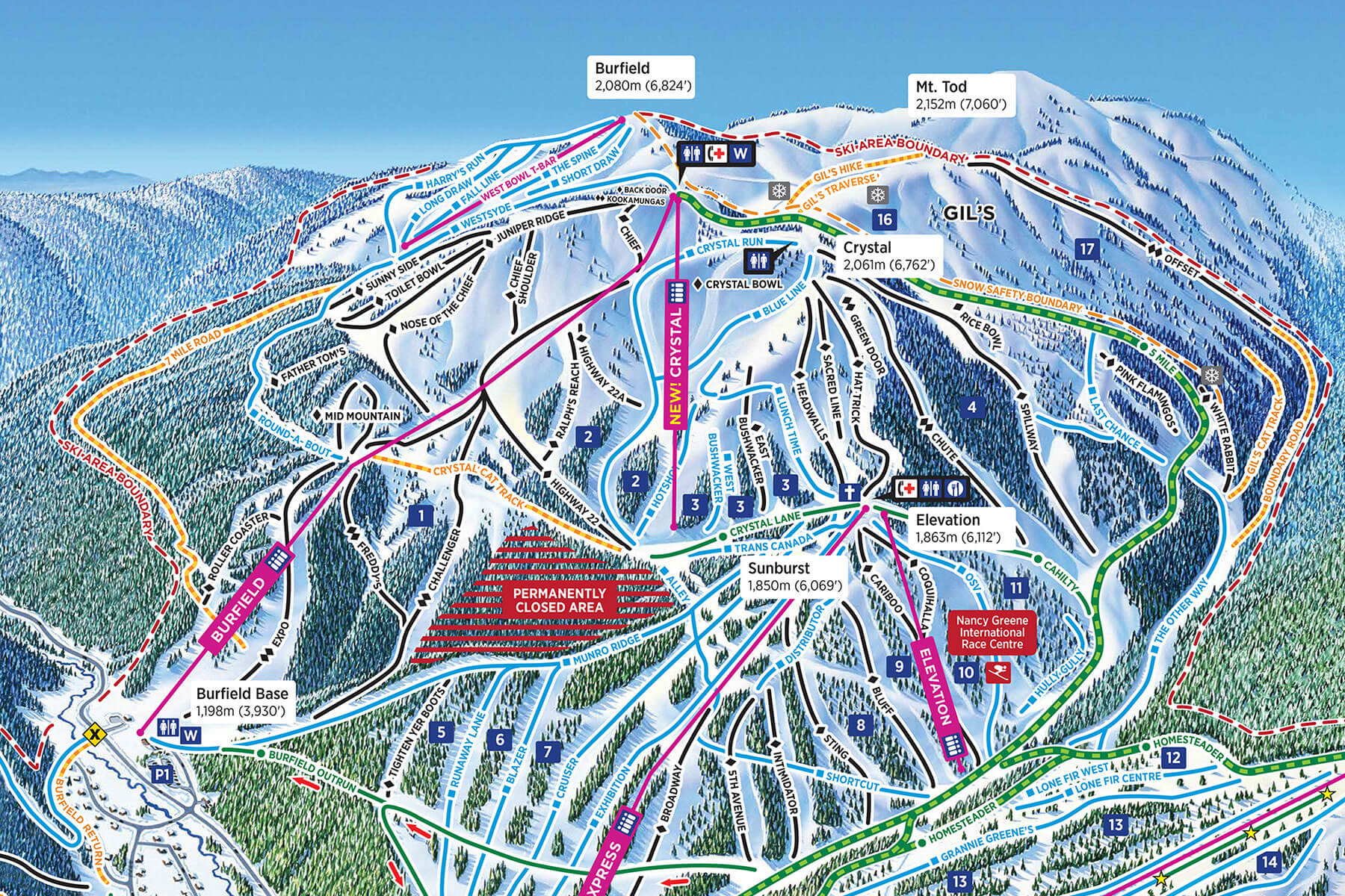 Sun Peaks Trail Map SnowBrains   Sun Peaks Trail Map  