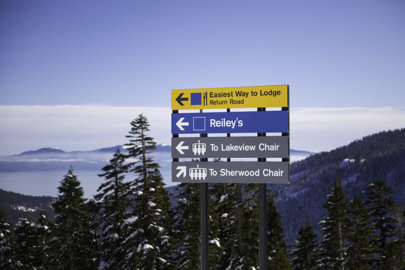trail sign, alpine meadows