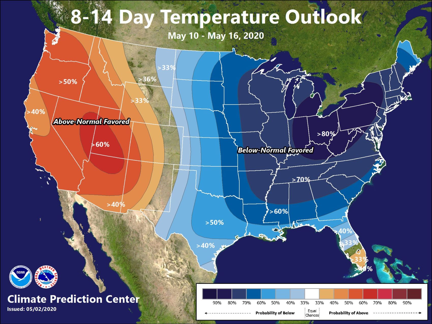 Noaa 8 14 Day Outlook Wet And Warm For West Coast Cooler And Dryer In The East Snowbrains