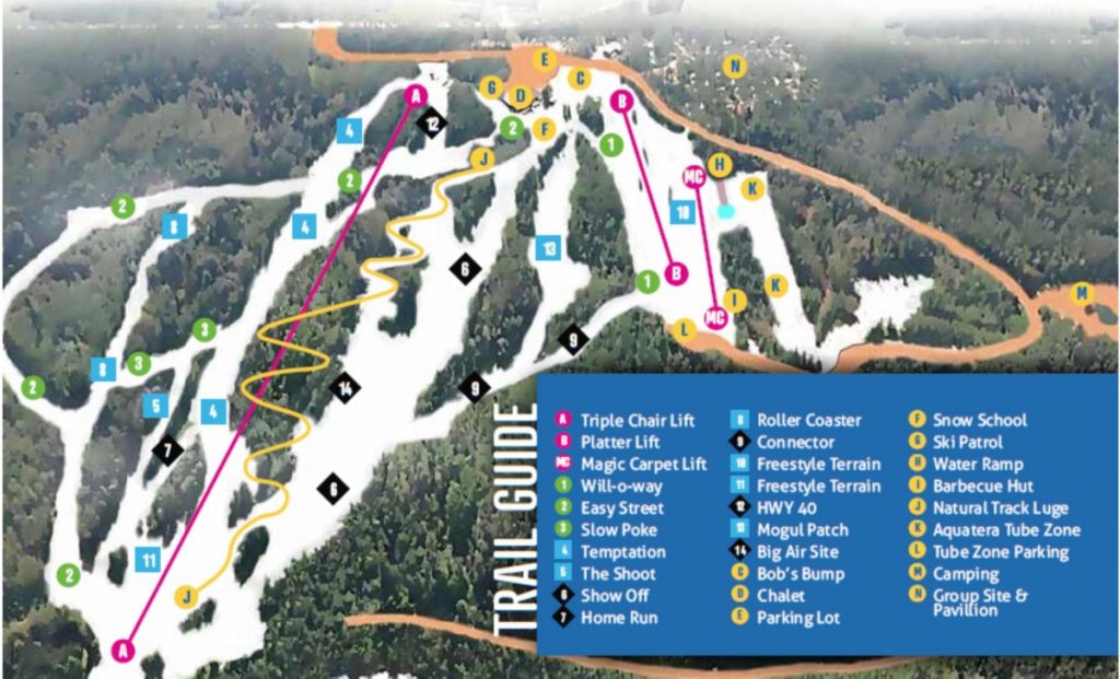 Nitehawk, Alberta, Canada, trail map