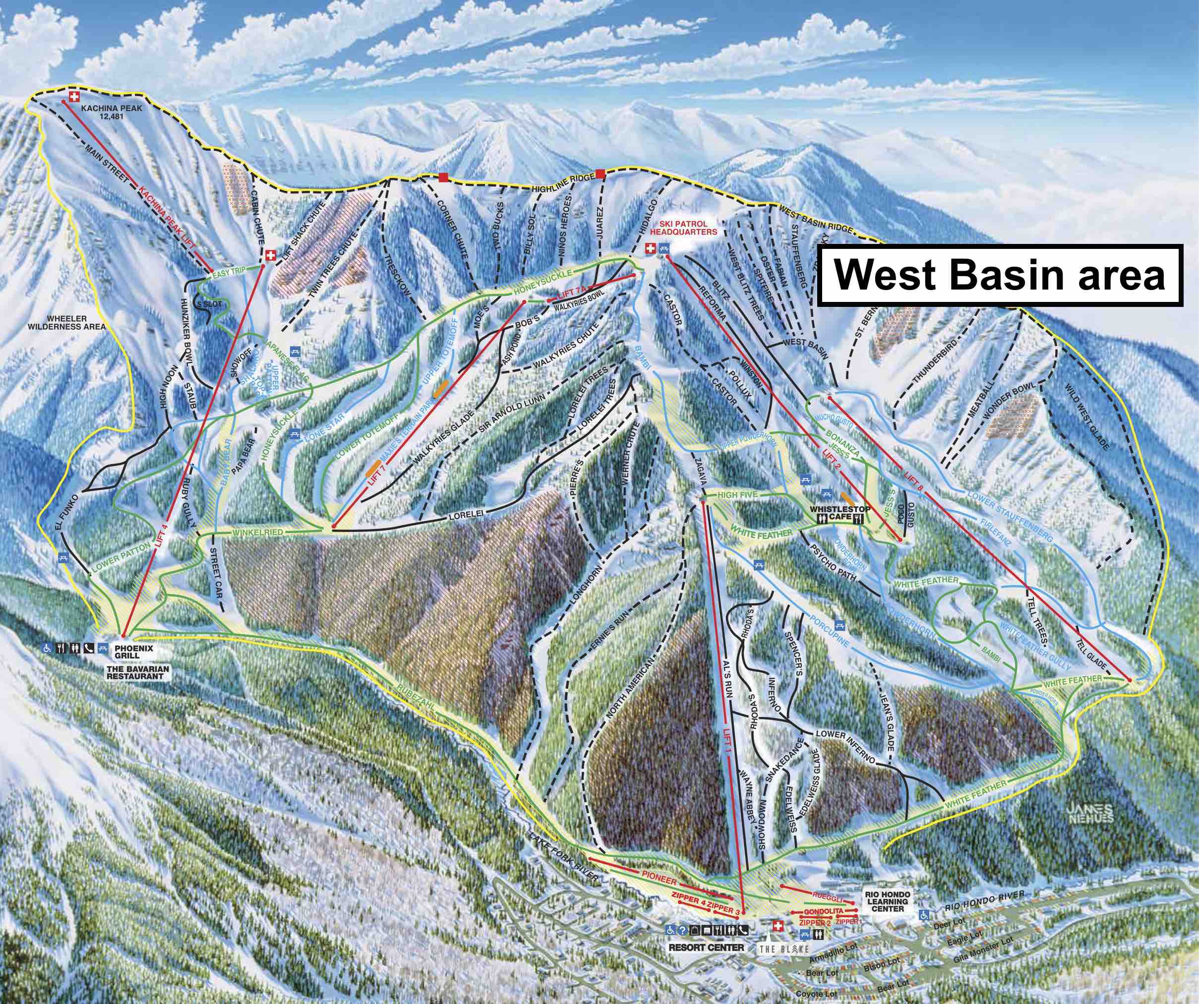 taos ski valley, trail map