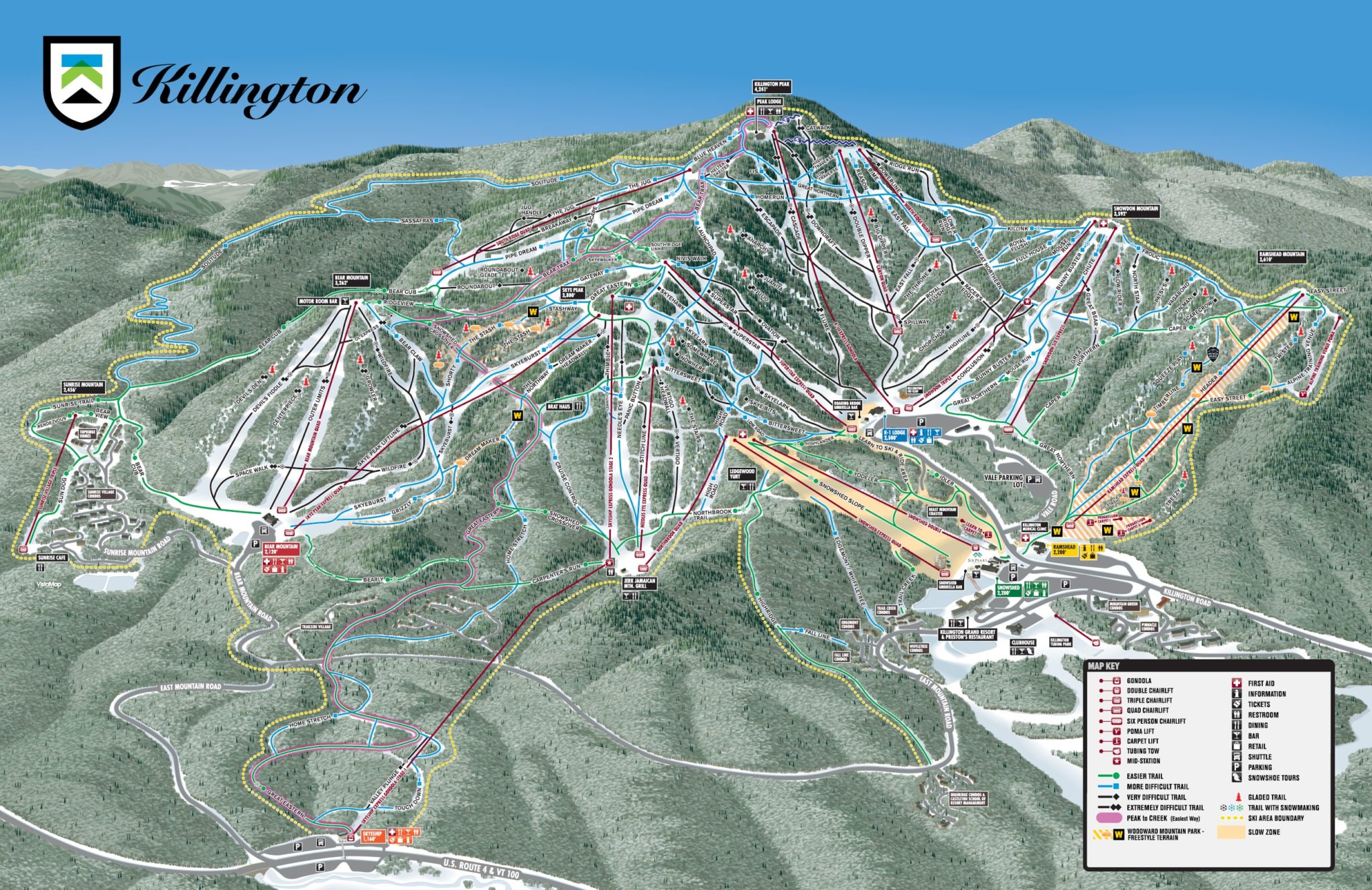 Killington Resort VT No Longer Requiring Weekday Parking Reservations   W19 20 Killington Website Map Min 2048x1328 