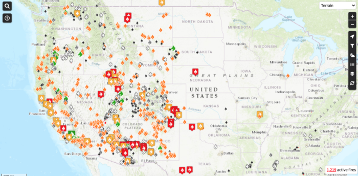 Map Of Usa Wildfires – Topographic Map of Usa with States