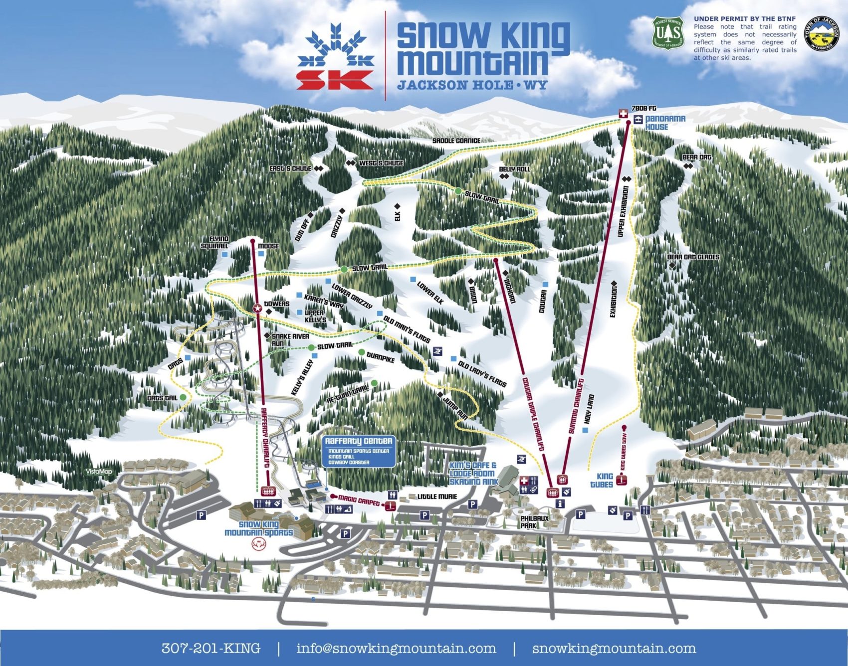 snow king, trail map