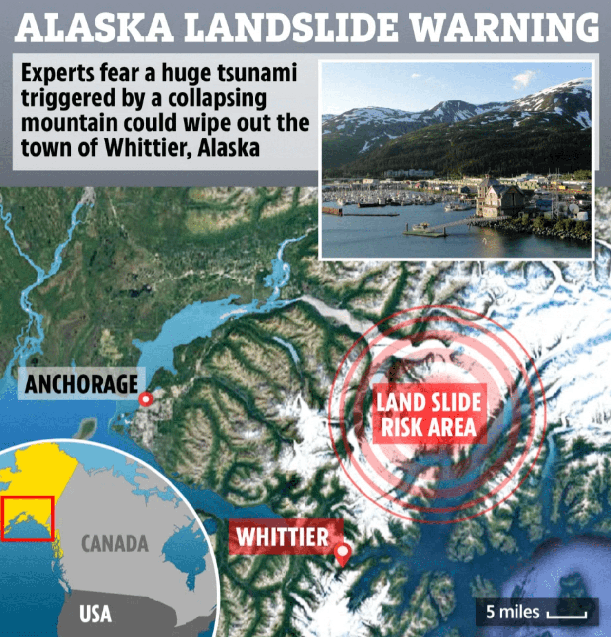 Alaska, Landslide, Whittier, Tsunami