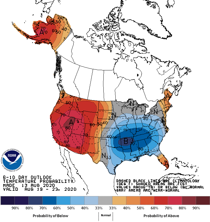 Noaa 6 10 Day Outlook Hot Hot Hot In The West Slightly Cooler East Snowbrains