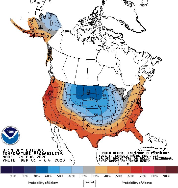 NOAA 814 Day Outlook Meteorological Fall is Upon Us Frost Over