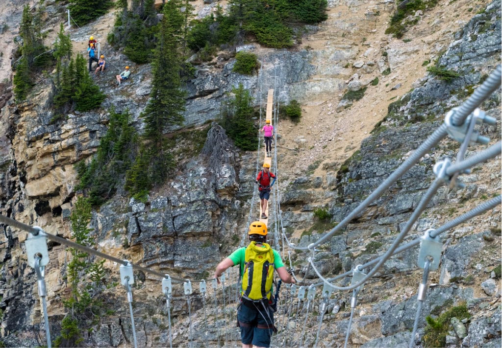 Via Ferrata rock climbing at Kicking Horse BC