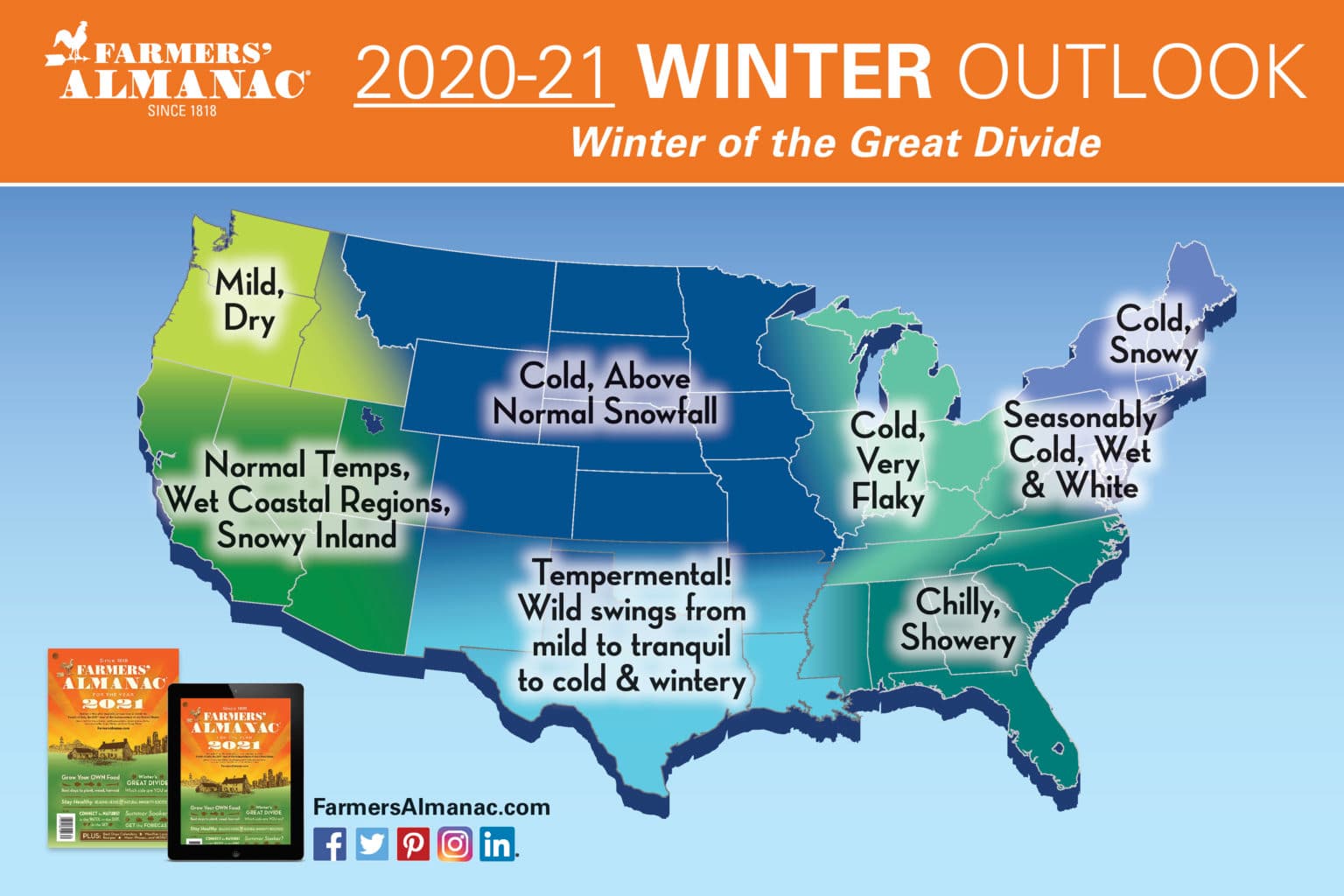 Farmers Almanac Release Extended Forecast For Winter 2020 2021 