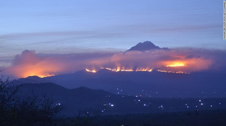 Kilimanjaro, wildfire, africa, tanzania