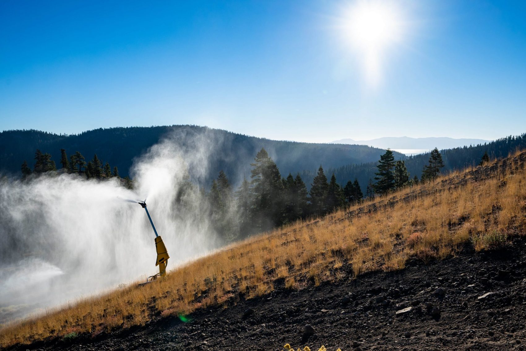 Squaw Valley, alpine meadows, california, snow guns, snowmaking