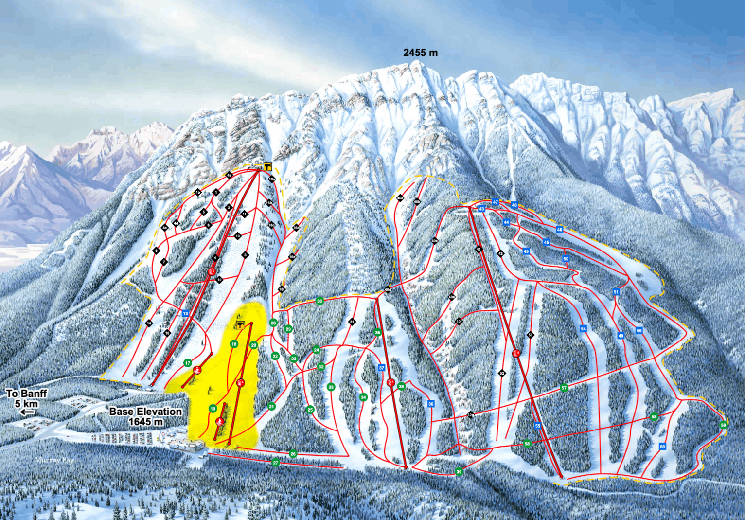 mt norquay Banff, canada, trail map, alberta