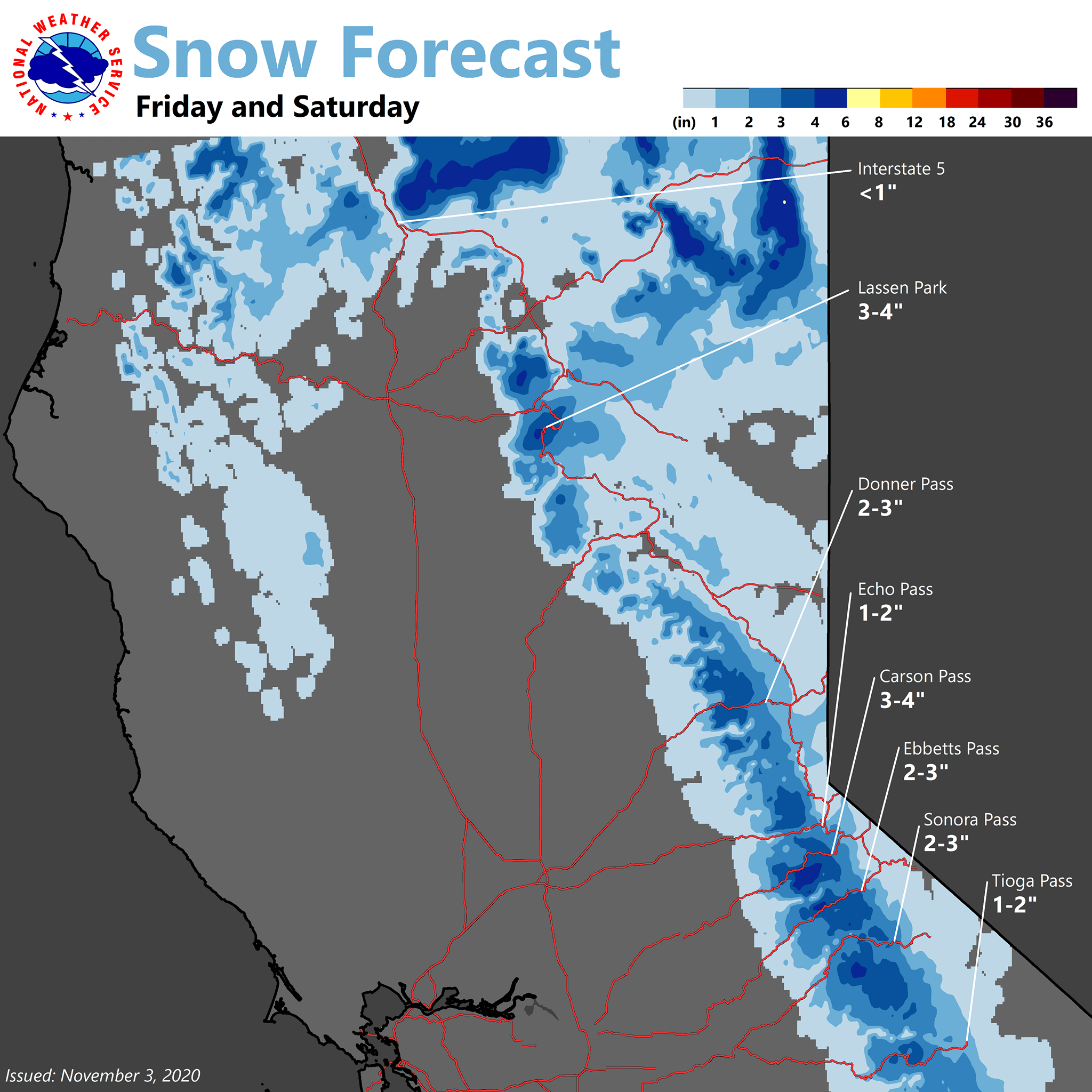 sierra nevada storm totals