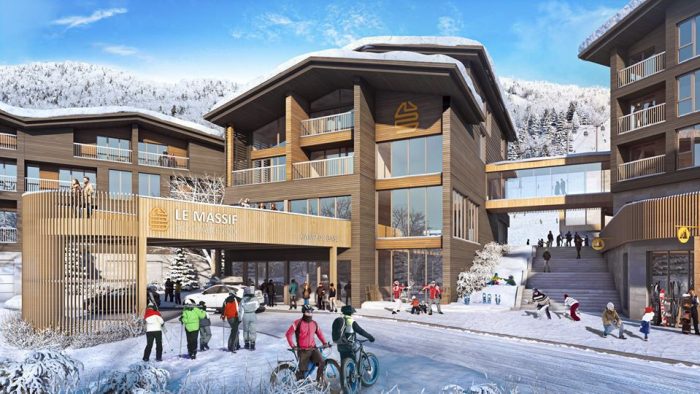 Le Massif Village Render Winter