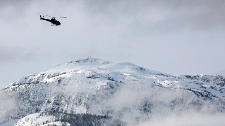 avalanche, snow bikers, helicopter,