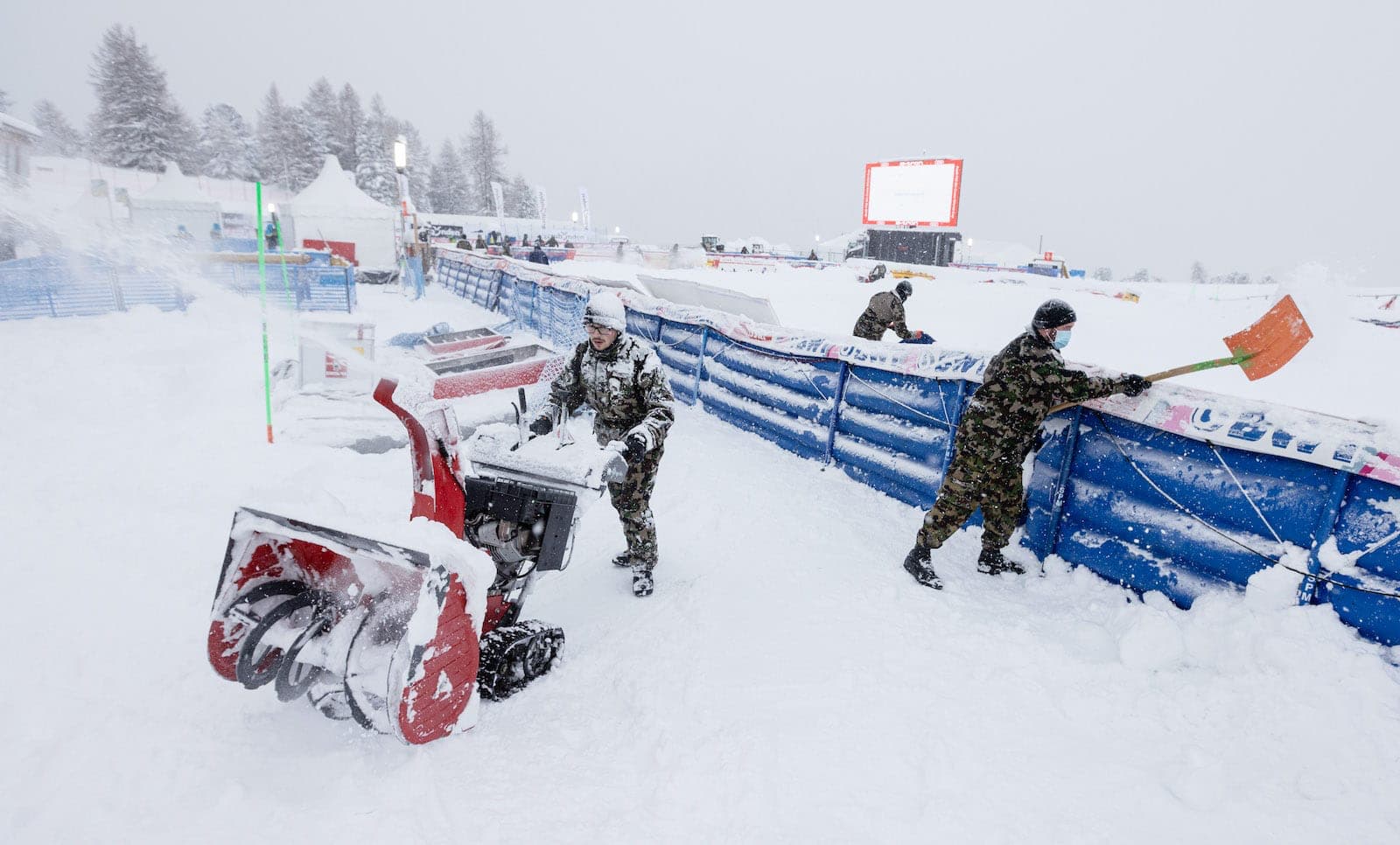 World Cup canceled too much snow, st Moritz, Switzerland