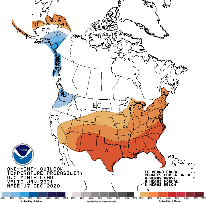 temperature, January 2021