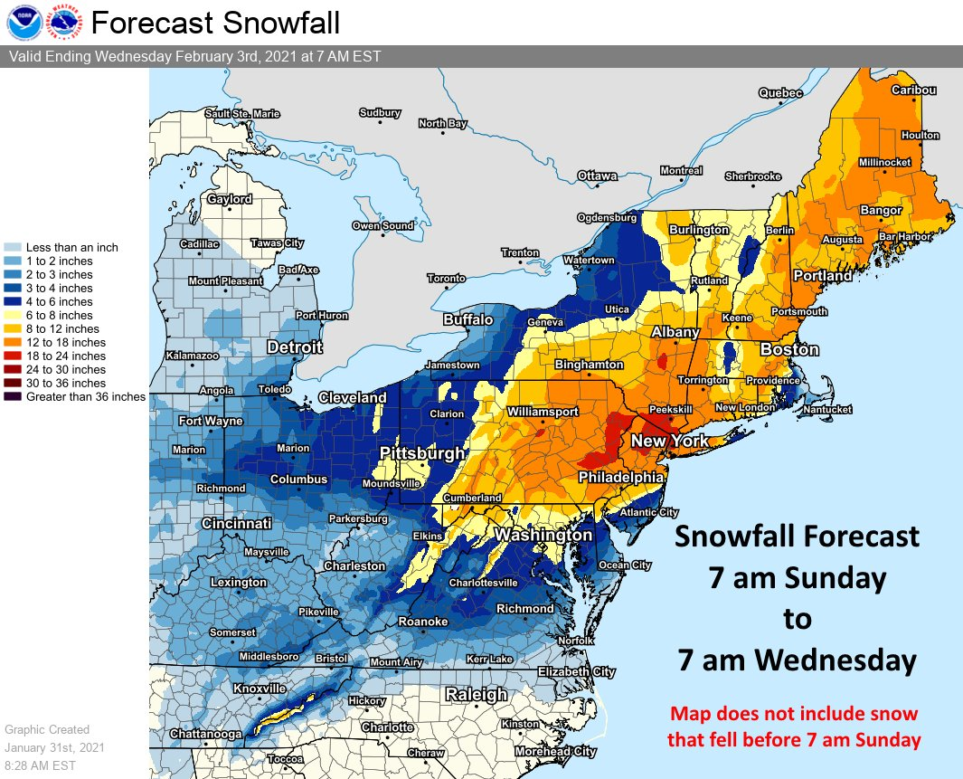 SnowBrains Forecast 624" of Snow For The Northeast Through Wednesday