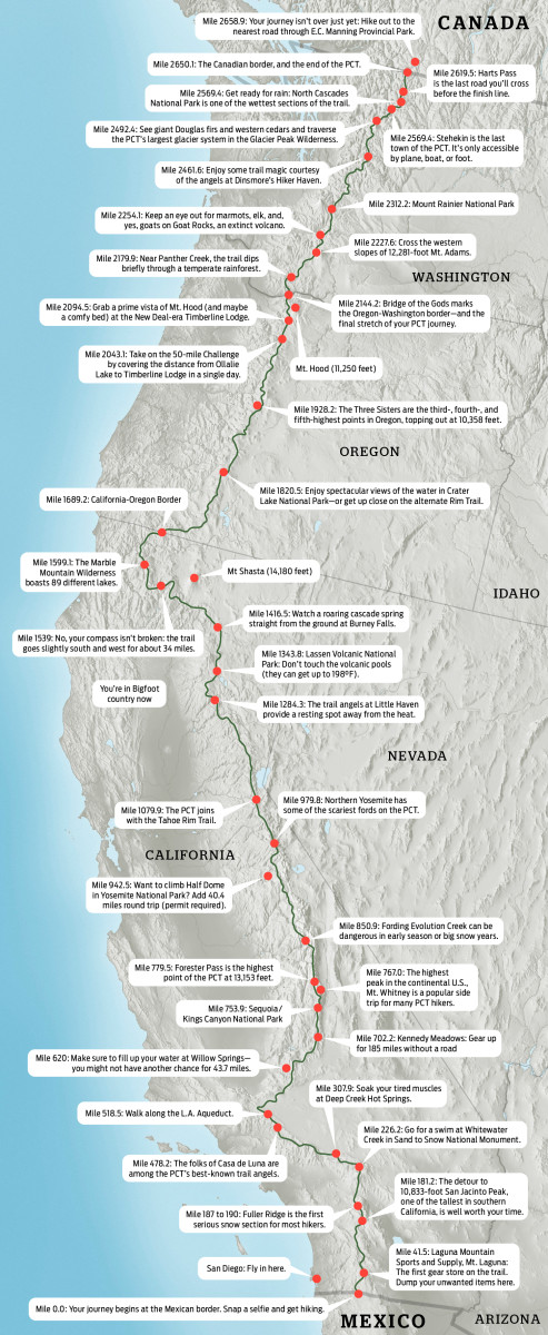 2021 Pacific Crest Trail Permits Available January 19th SnowBrains   PCT Map  