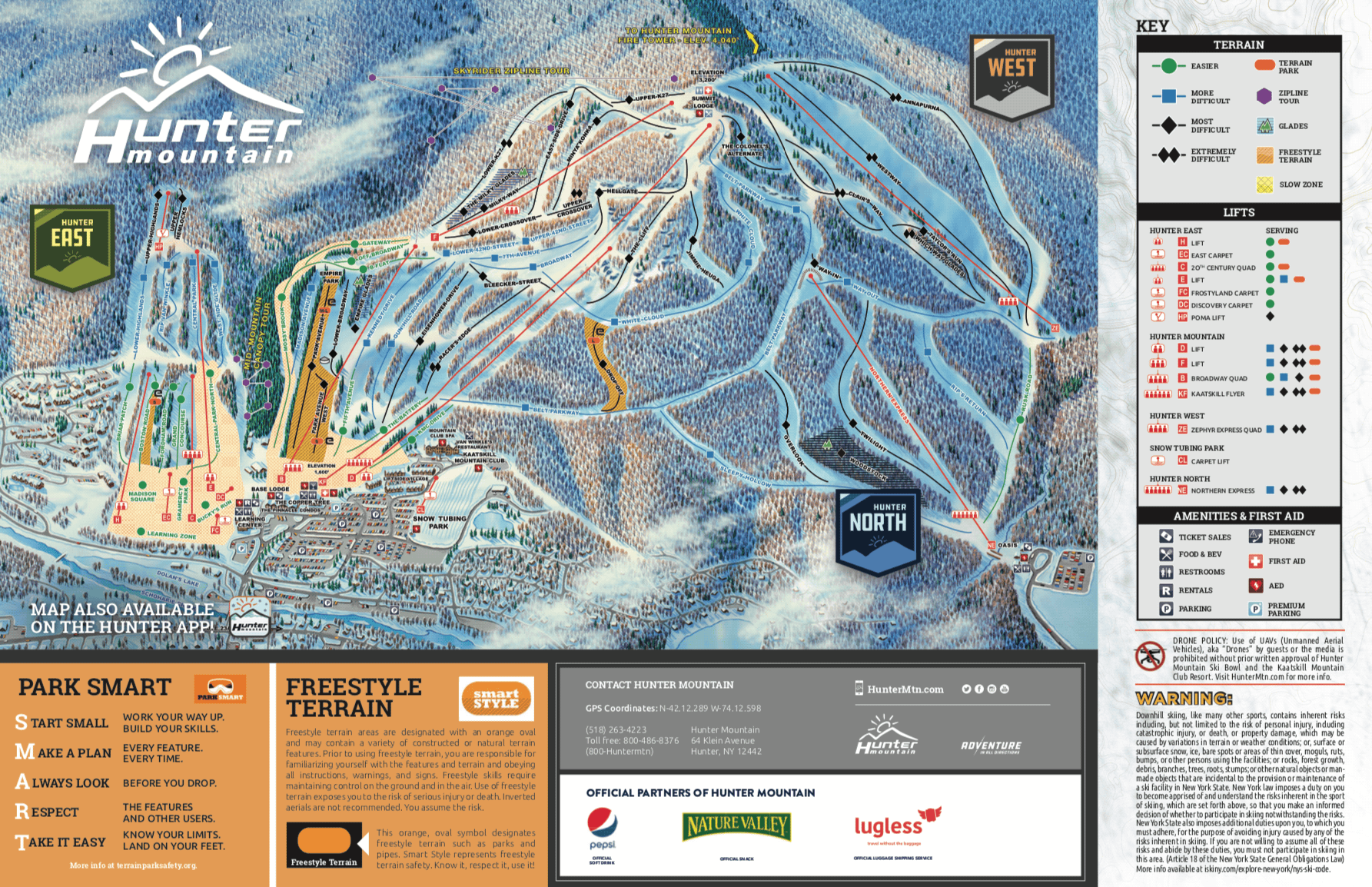 hunter mountain, Catskills, New York, trail map