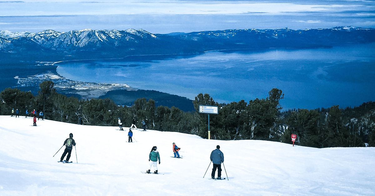 Tahoe with skiers , california, 