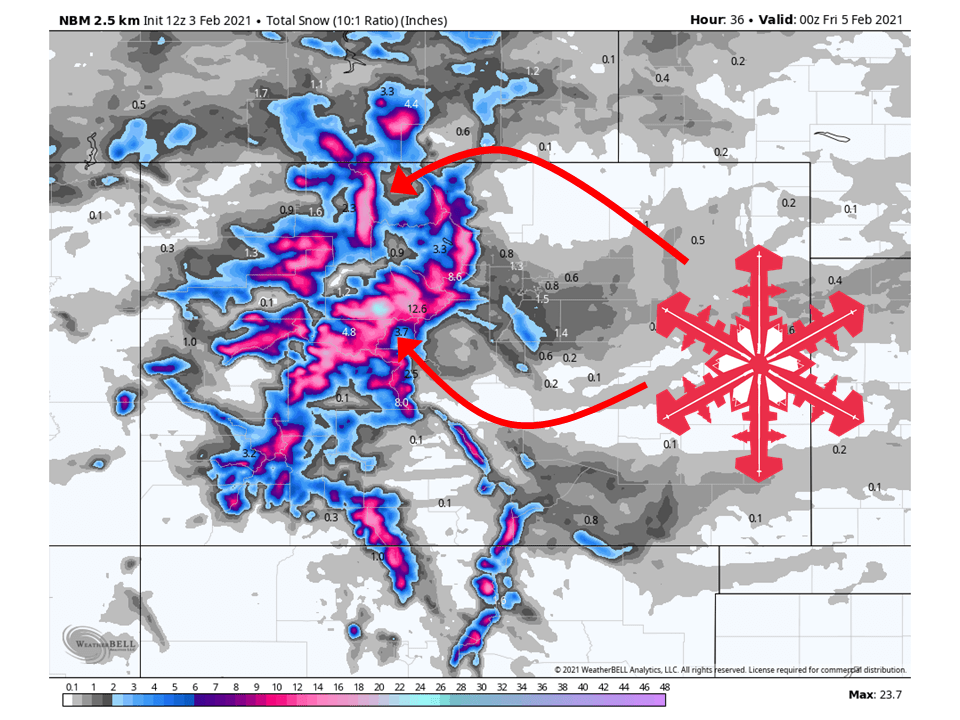 colorado snowfall totals 2015