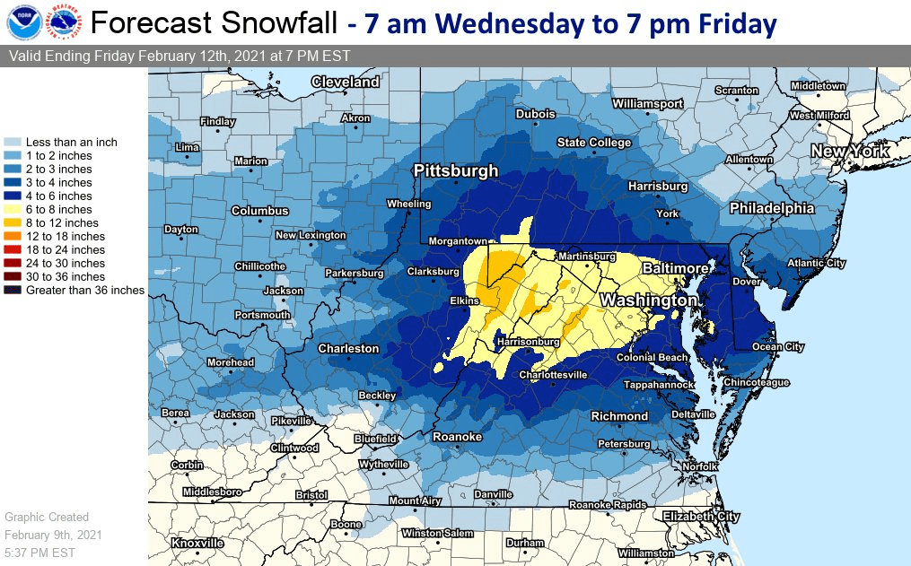 SnowBrains Forecast 612" of Snow For Parts of Central Appalachia