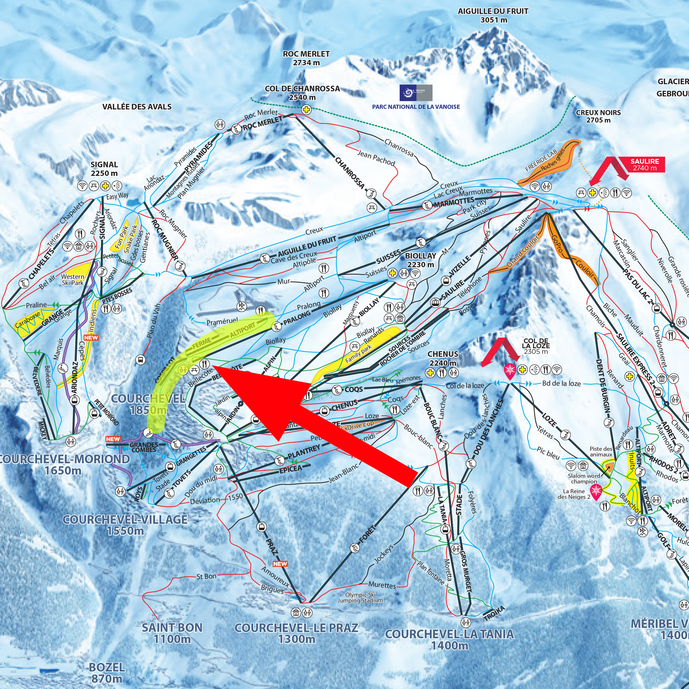 Courchevel Piste Maps and Ski Resort Map