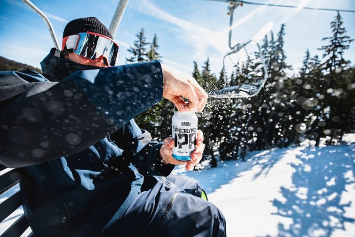 Cracking a cold 10 barrel beer on the slopes