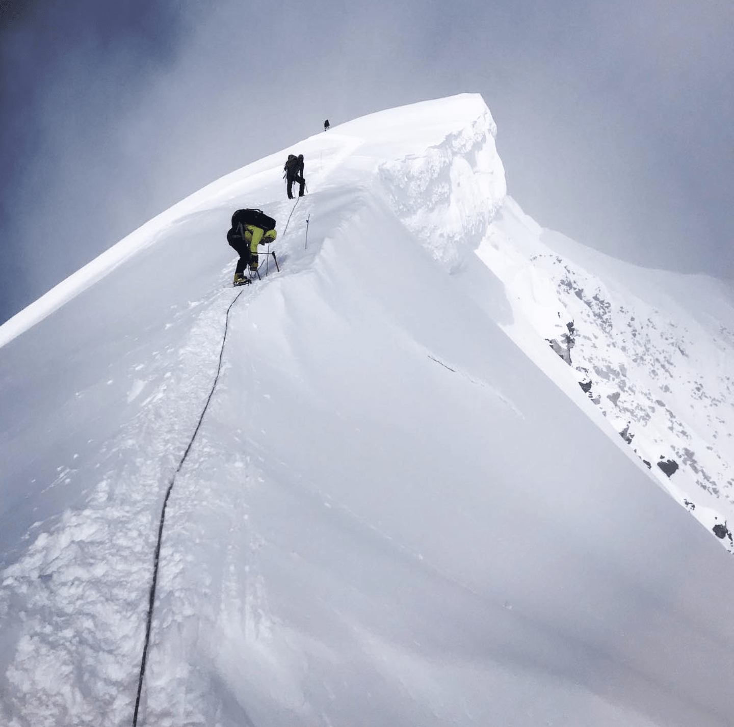 Picture showing climbers and Mark Pattison