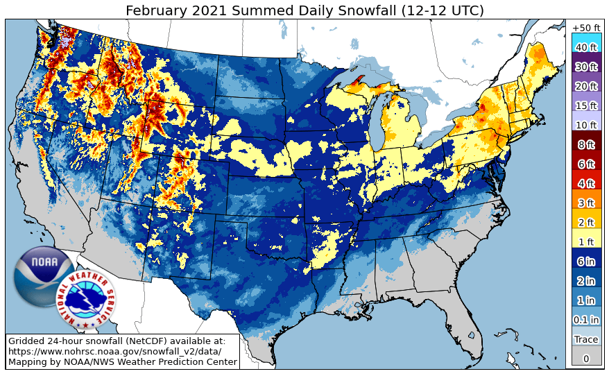 NOAA Where Got the Most Snow in February, and How Does it Compare to