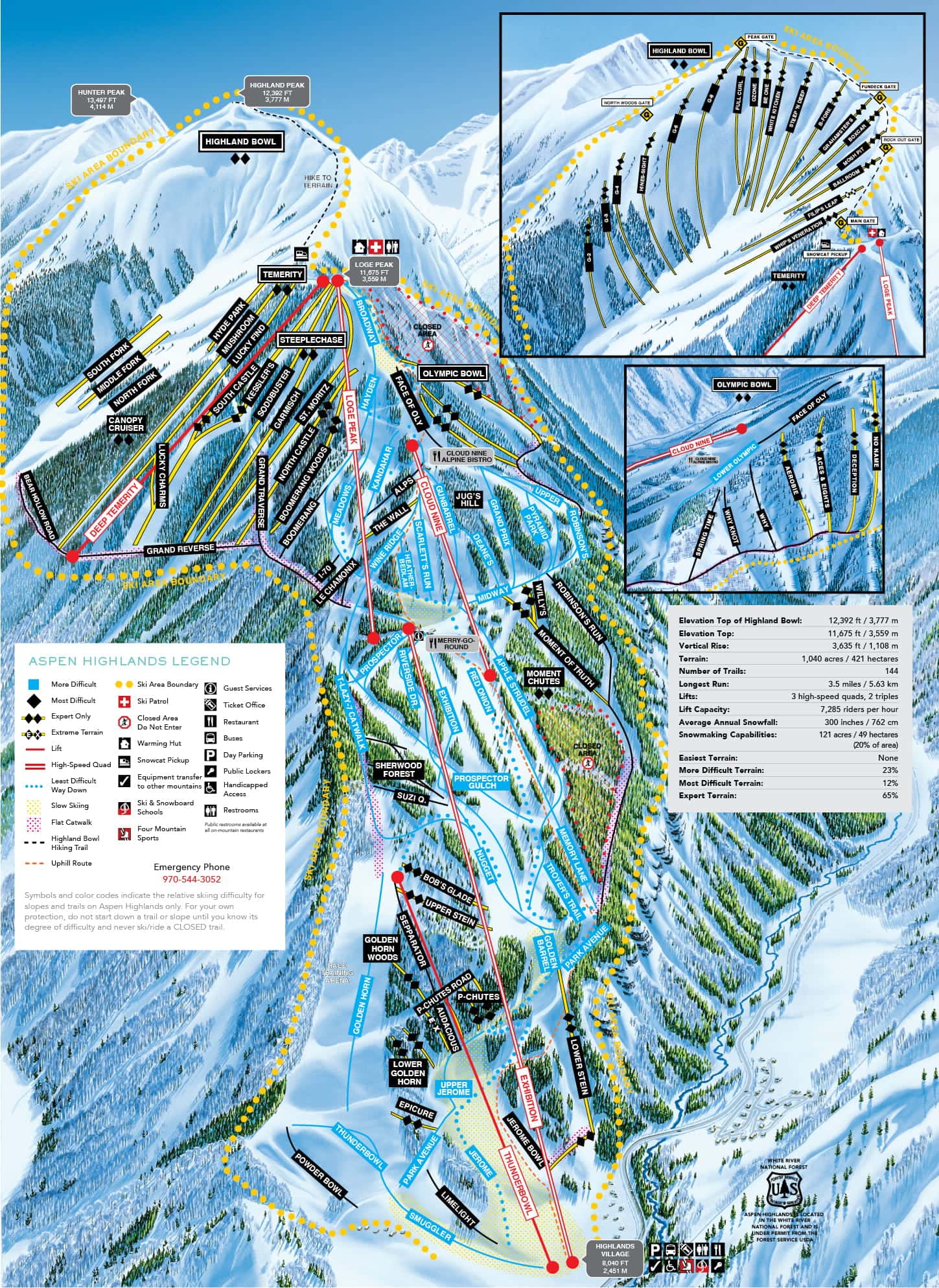 highlands, trail map