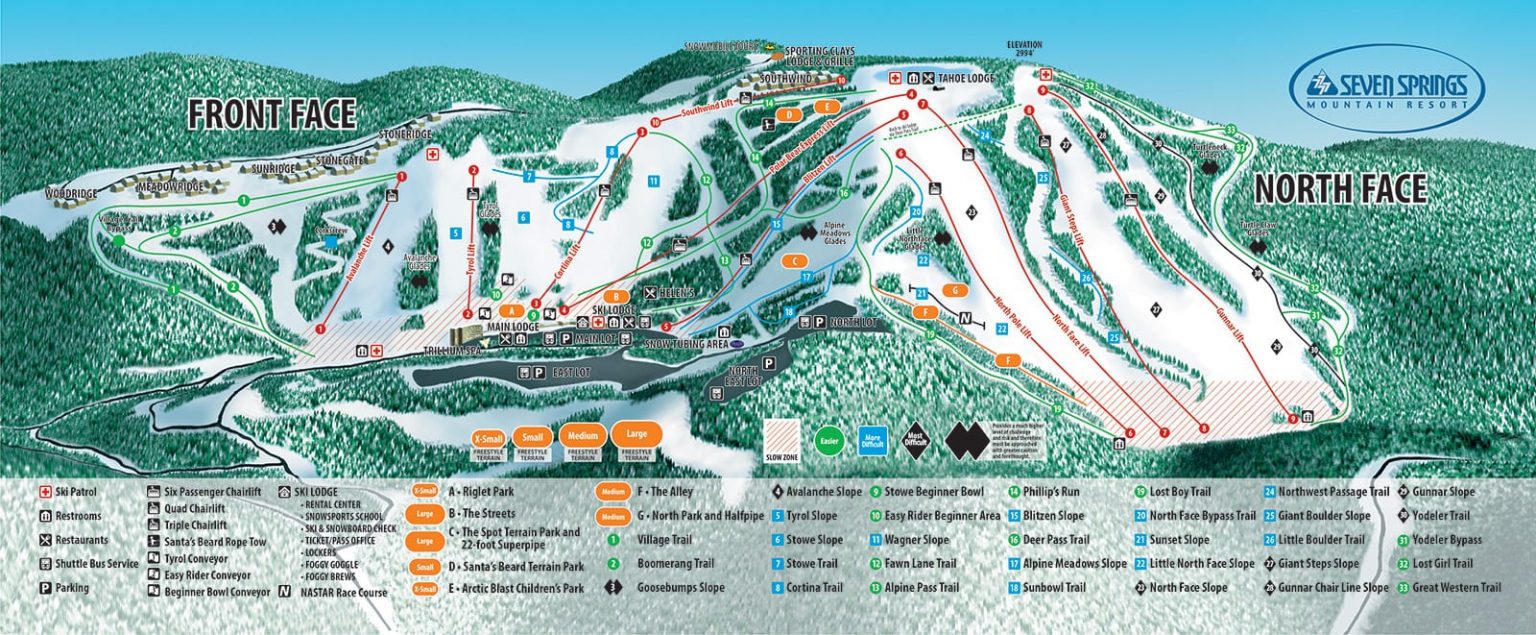 Seven Springs Trail Map - SnowBrains