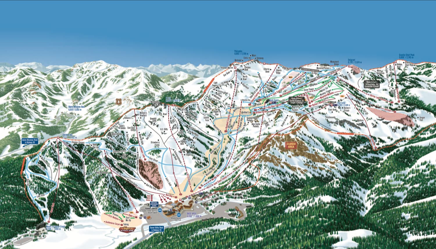 Palisades Tahoe trail map