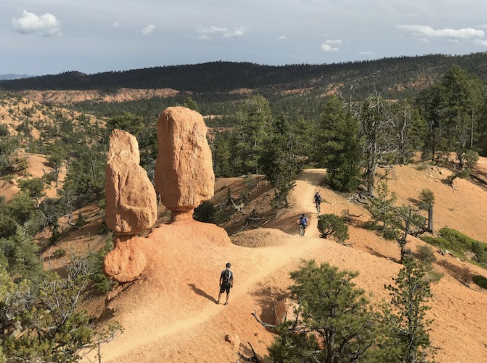 Biking among the rock formations of Utah