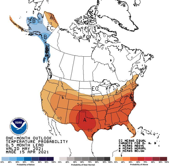 NOAA May Outlook Above Normal Temps Expected For Most of US SnowBrains