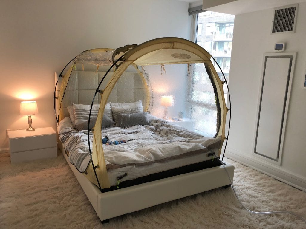 Hypoxico tent over bed