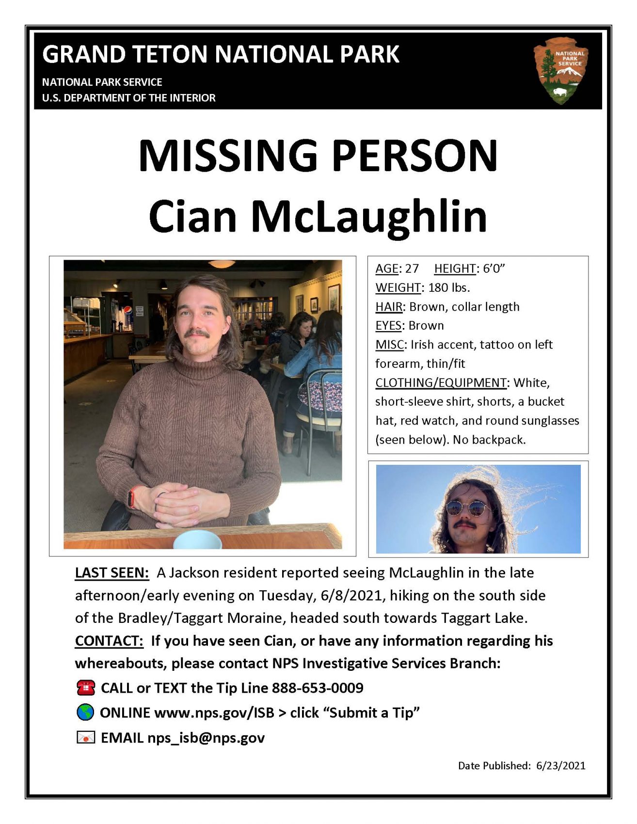 hiker, missing, Cian mclaughlin