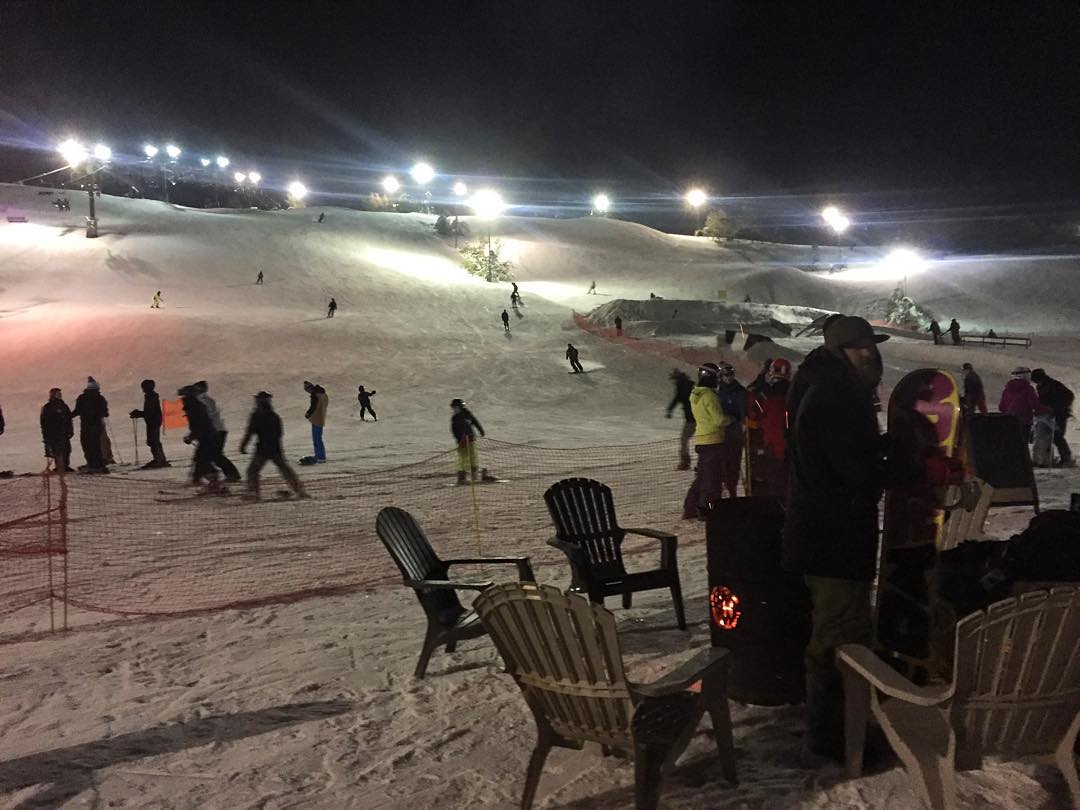 late night skiing