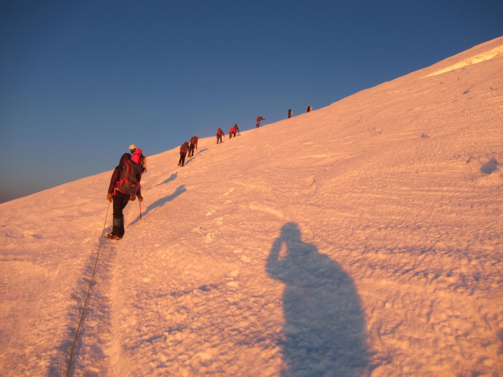 Climbers on mountain, rainier, washington, 