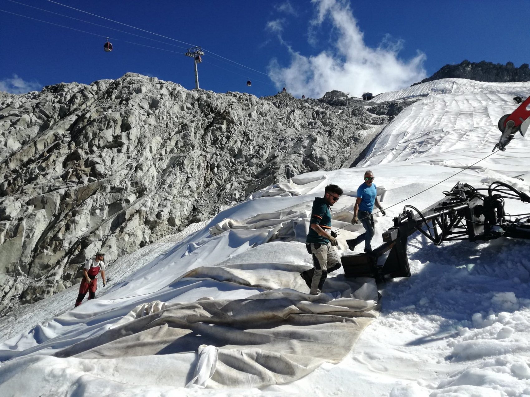 Crews work hard to save glacier