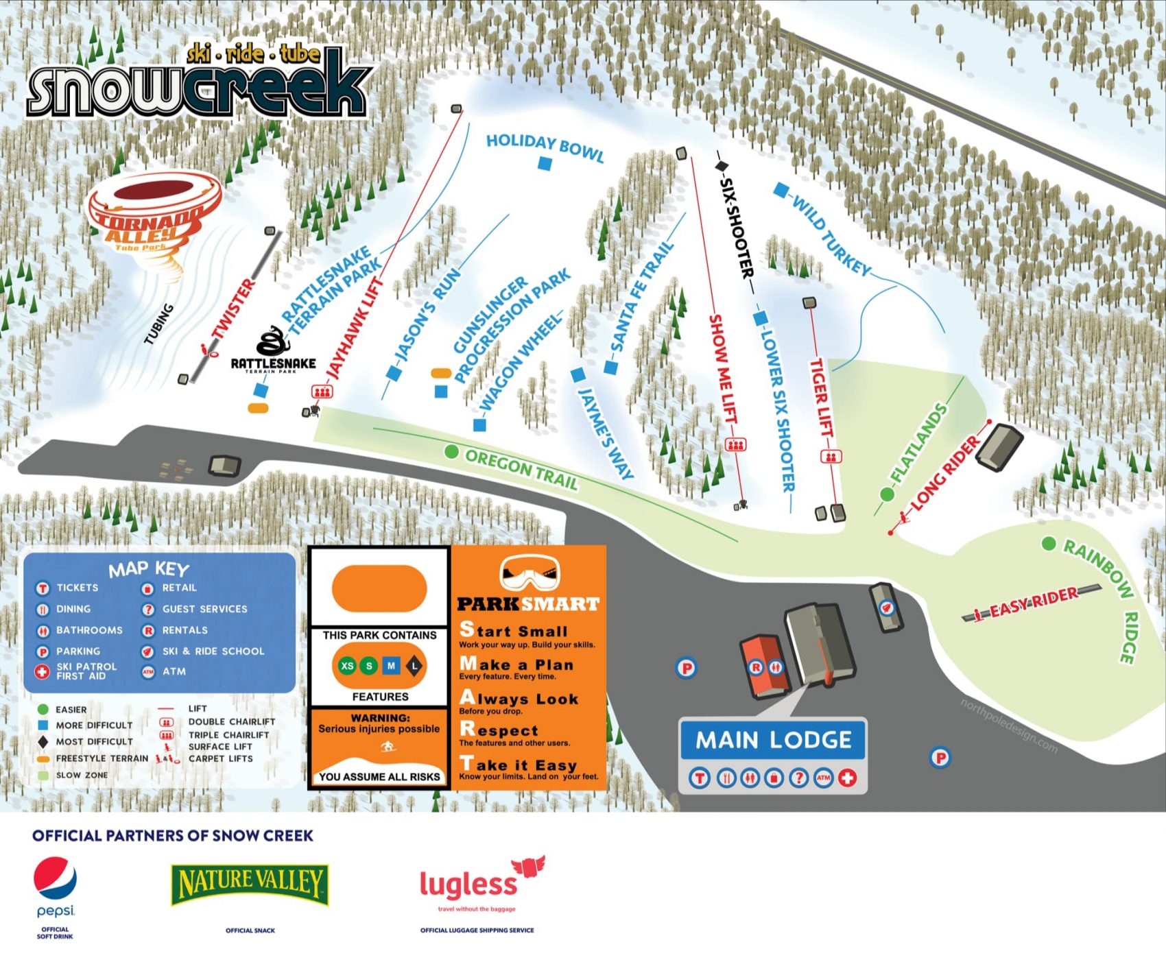 snow creek, Missouri, trail map