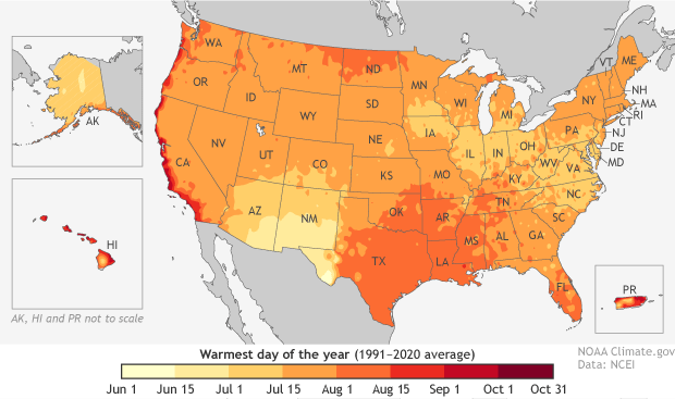 warmest day of the year