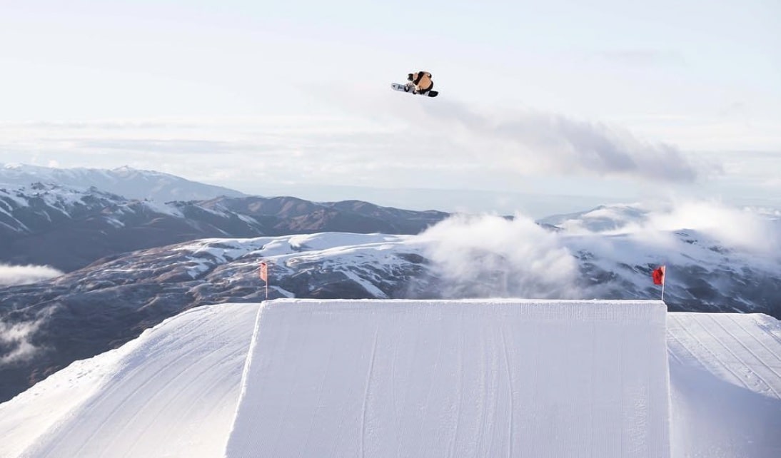 freestyle snowboard jump