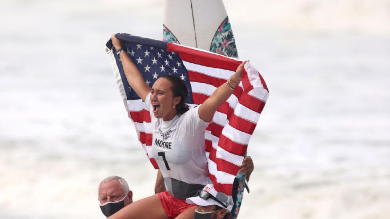 Team USA’s Carissa Moore Wins First Ever Olympic Women's Surfing Gold