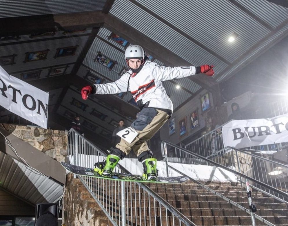 snowboard contest rail jam